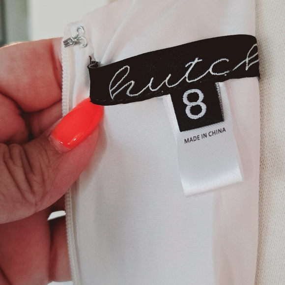 🏷️Hutch X Anthropology Luciana White Jacquard Twist Knot Maxi Dress Size 8 - Picture 13 of 13